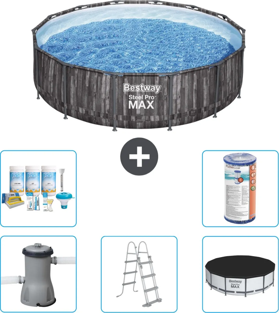 Bestway Steel Pro MAX Zwembad 427cm - Grijs