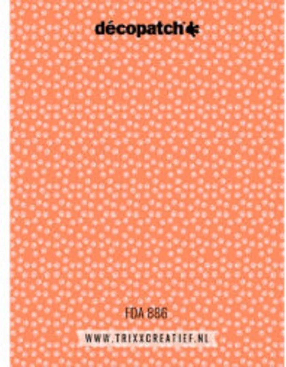 Decopatch Papier Oranje met Witte Dierenpootjes FLUO