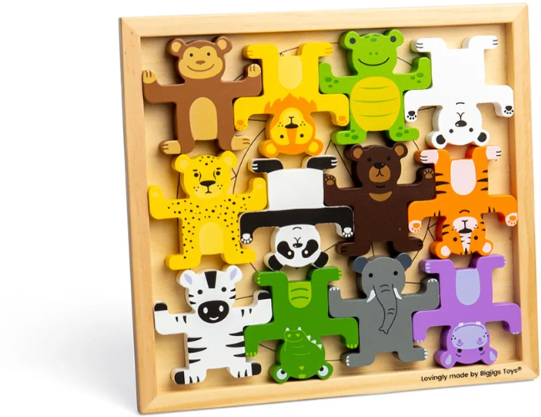BIGJIGS Wilde Houten Stapelaar 069162 - Multikleur
