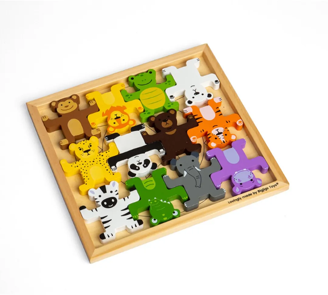 BIGJIGS Wilde Houten Stapelaar 069162 - Multikleur