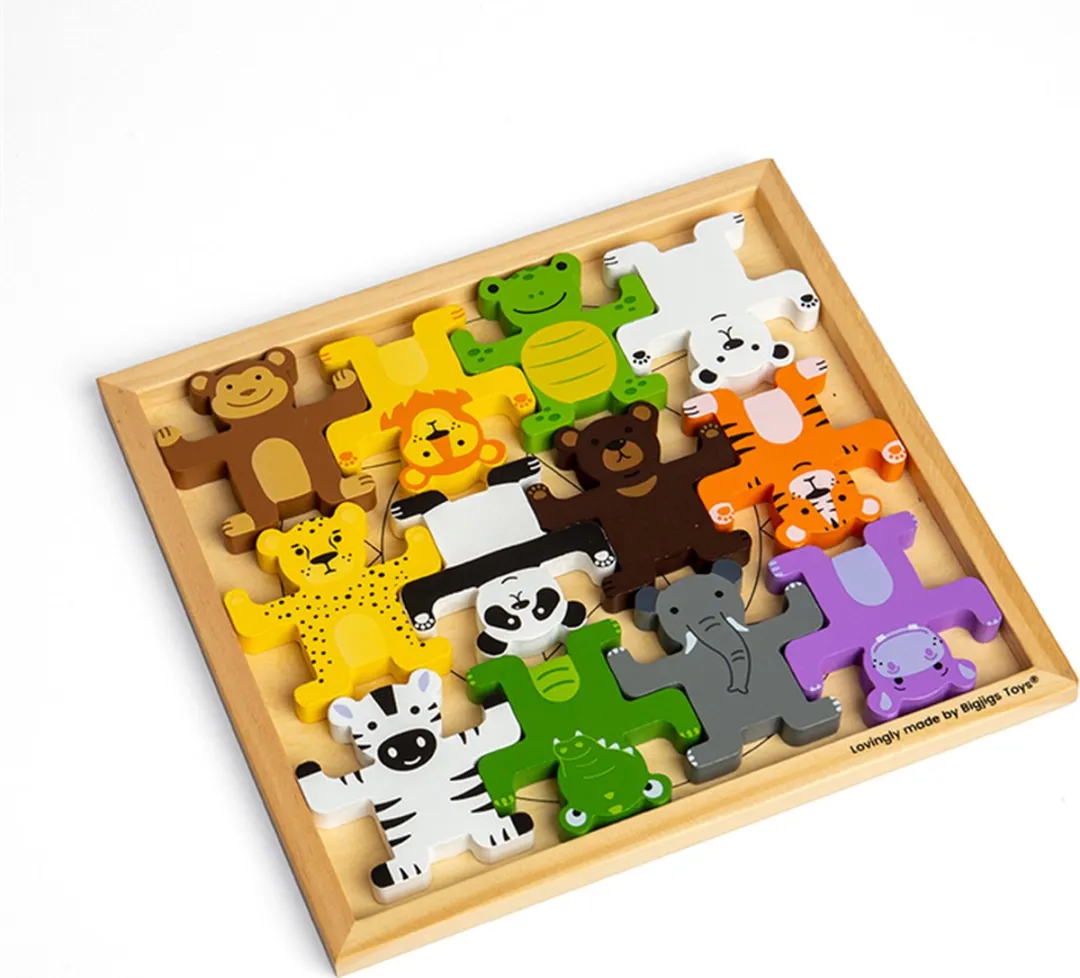 BIGJIGS Wilde Houten Stapelaar 069162 - Multikleur