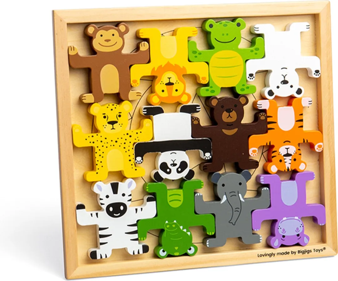 BIGJIGS Wilde Houten Stapelaar 069162 - Multikleur
