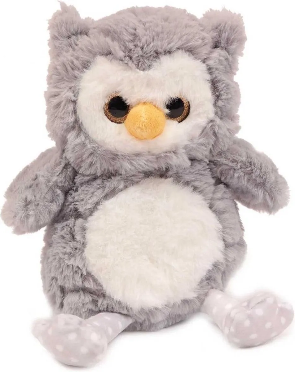 PIA Soft Toys Pluche Uil Knuffels Set - 3 Stuks 20cm - Roze/Blauw/Grijs/Wit