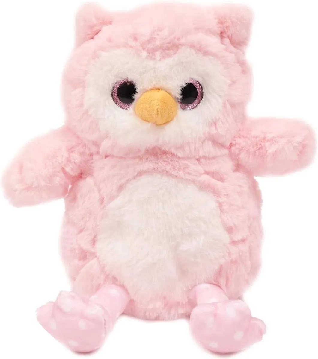 PIA Soft Toys Pluche Uil Knuffels Set - 3 Stuks 20cm - Roze/Blauw/Grijs/Wit