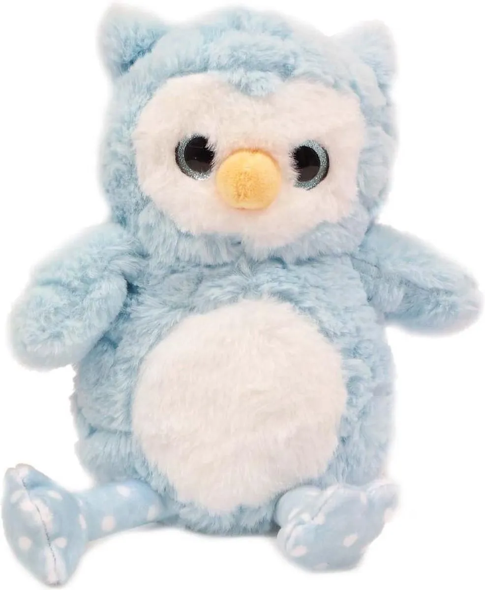 PIA Soft Toys Pluche Uil Knuffels Set - 3 Stuks 20cm - Roze/Blauw/Grijs/Wit