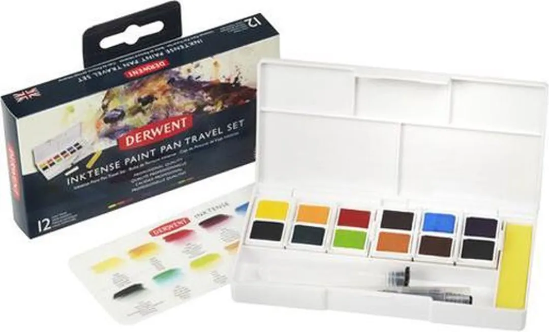 Derwent Inktense Paint Pan Set 12 Kleuren