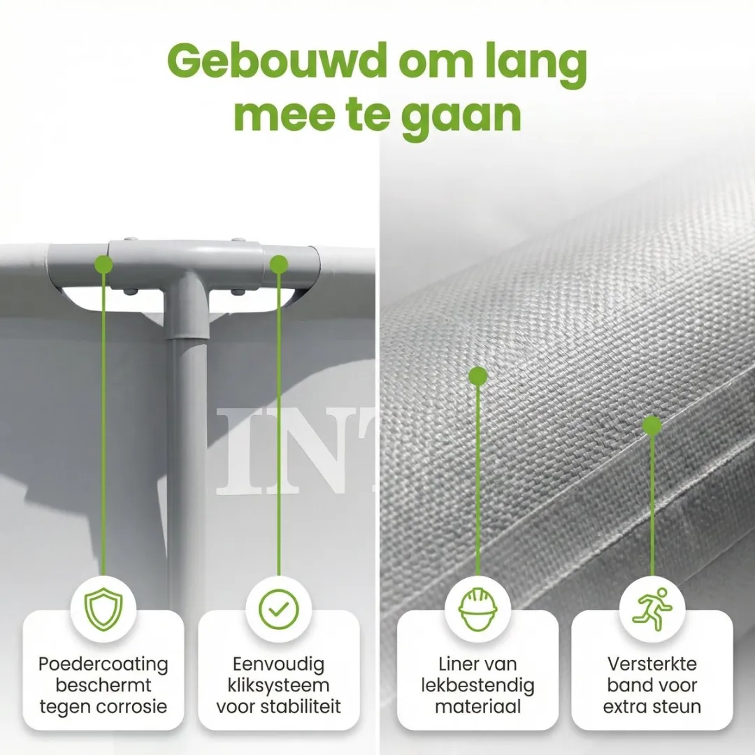 Intex Ovaal Prism Frame Zwembad 503x274x122cm - Grijs - 8-delig - afbeelding 3 van 6