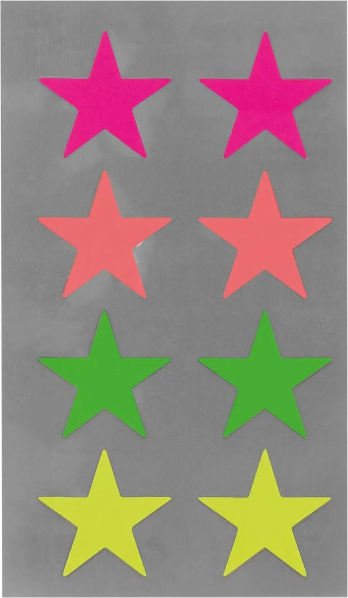 Rico Design Hobby Stickers Neon Sterren Ø25mm