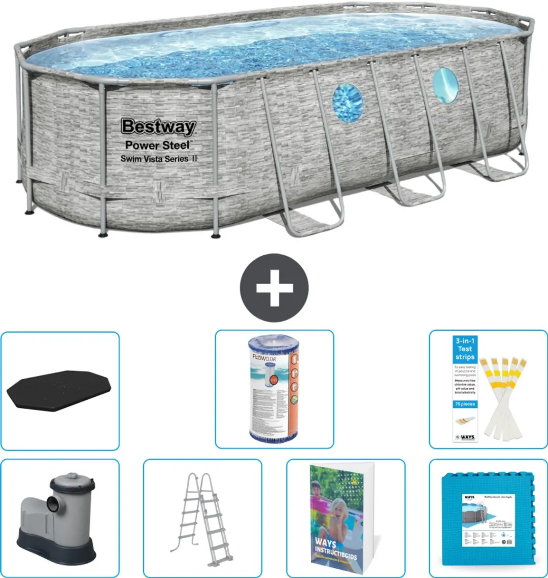 Bestway Ovaal Power Steel Swim Vista Zwembad 549x274cm