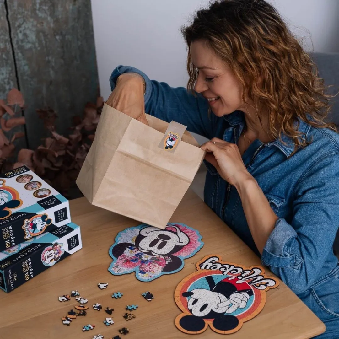 Trefl Minnie Mouse & Mickey Mouse Houten Puzzle 1000 Stuks - Multicolor