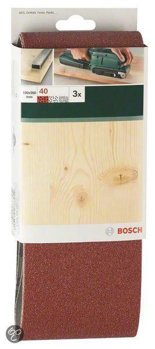 Bosch Schuurbandenset 3-delig - Rode kwaliteit 80 - Ongeperforeerd