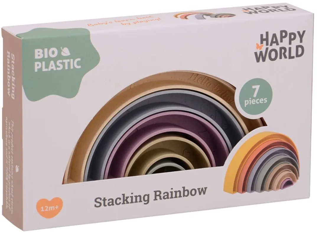 Johntoy Happy World Bio Plastic Stapel Regenboog - 22289