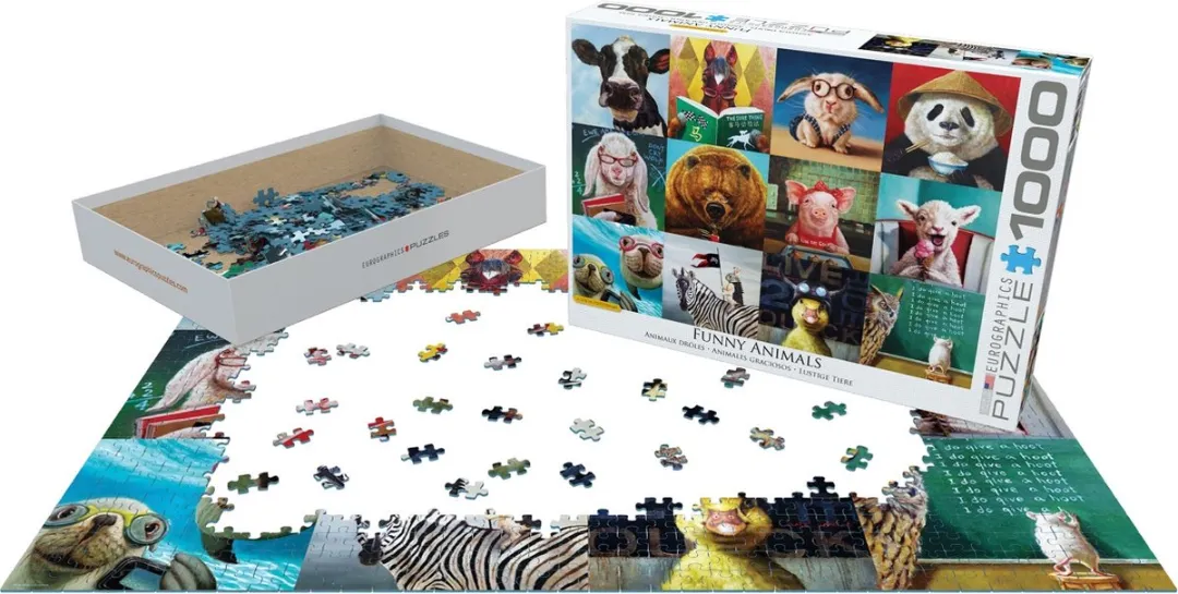 Eurographics Grappige Dieren Puzzel 1000 Stuks - Meerkleurig