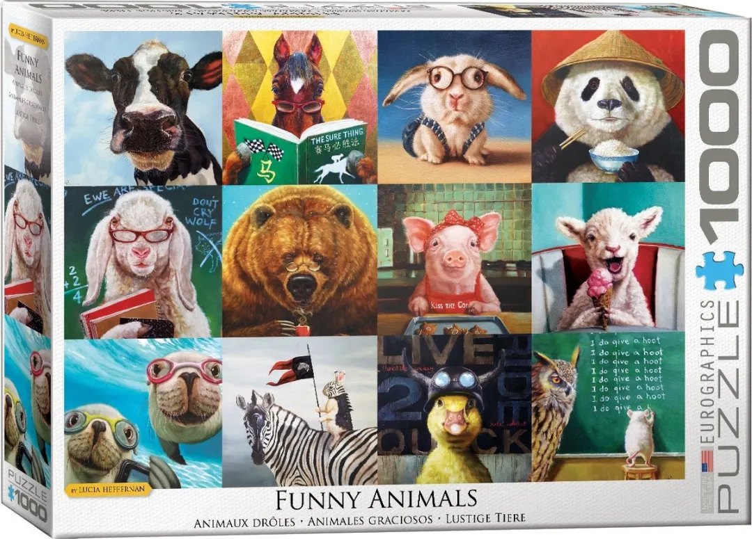 Eurographics Grappige Dieren Puzzel 1000 Stuks - Meerkleurig