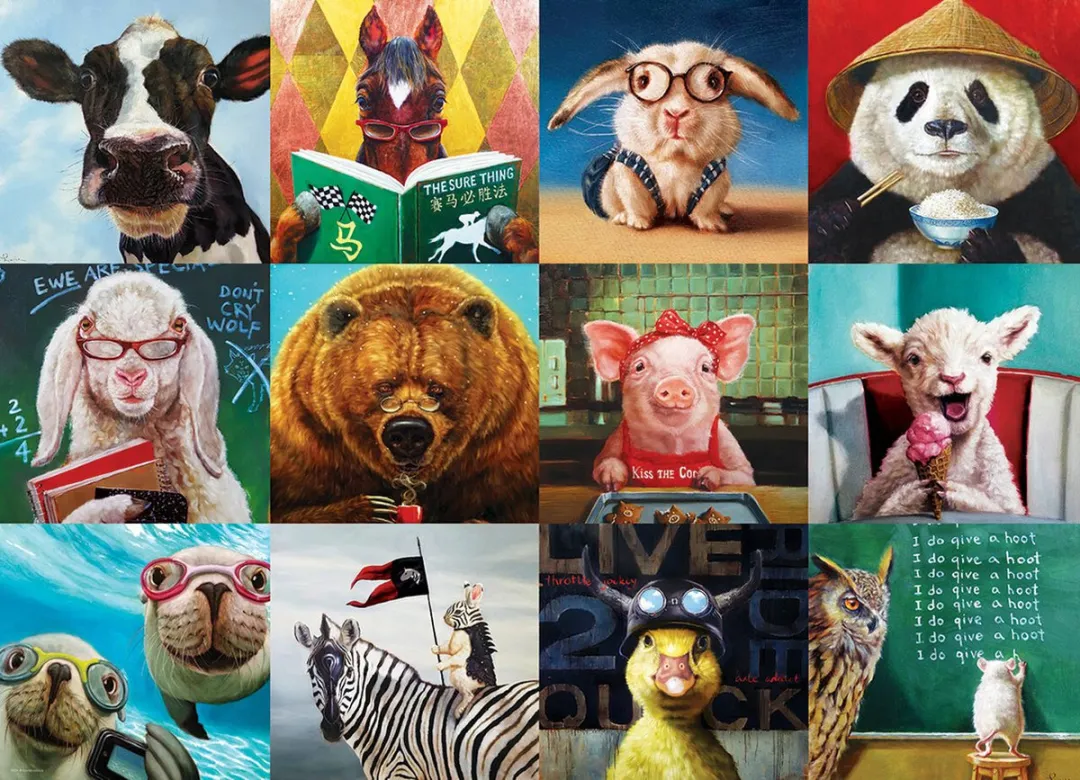Eurographics Grappige Dieren Puzzel 1000 Stuks - Meerkleurig