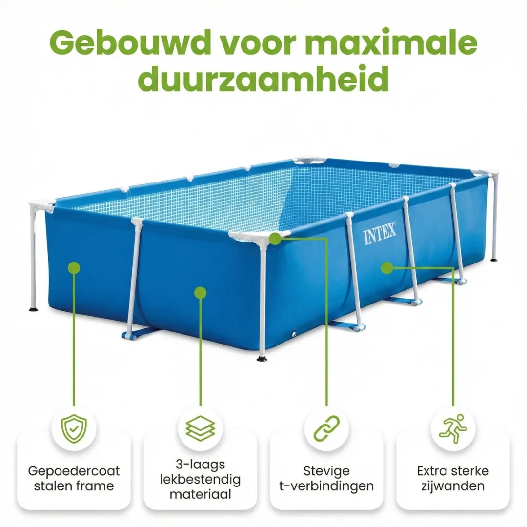 Intex 28242GN-Blauw Rond Frame Zwembad 457x122cm - Blauw