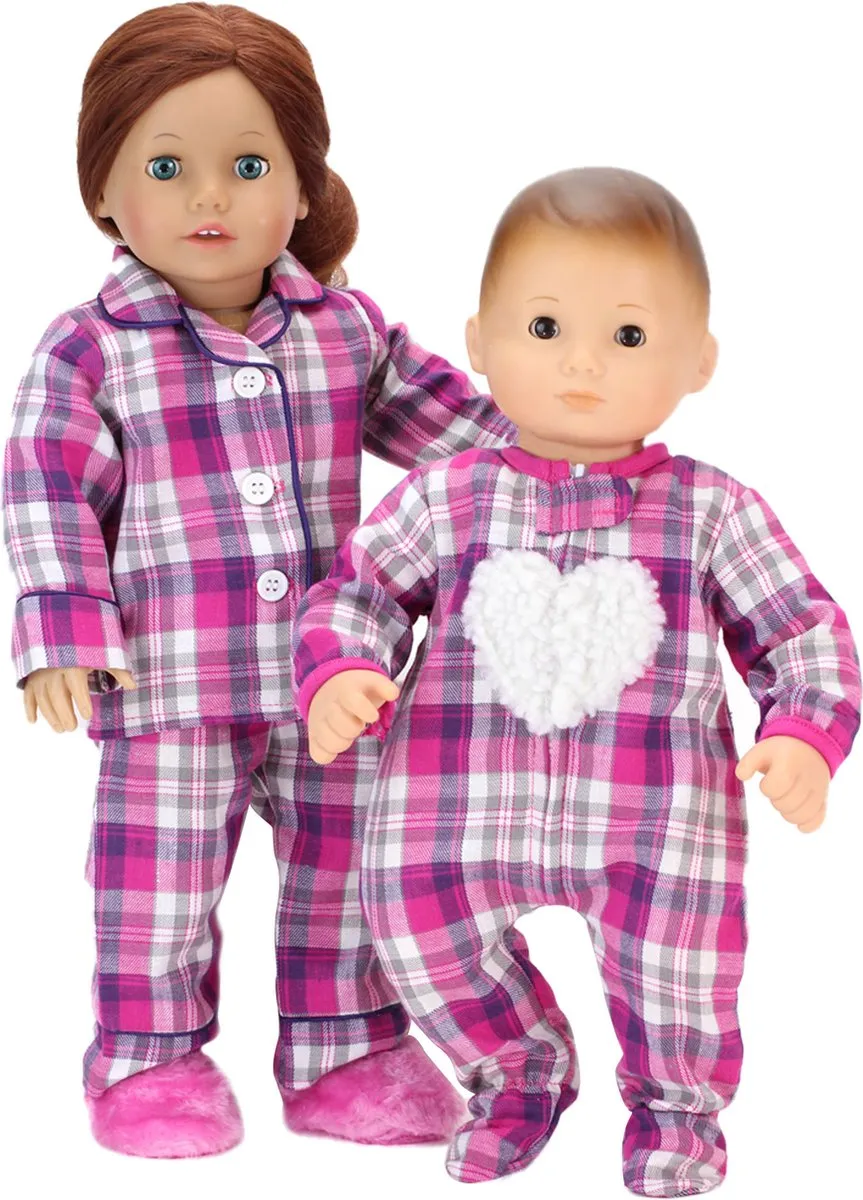 Sophia's by Teamson Kids Poppenkledingset DRFPJ-PK-UPC - Roze/Flanel