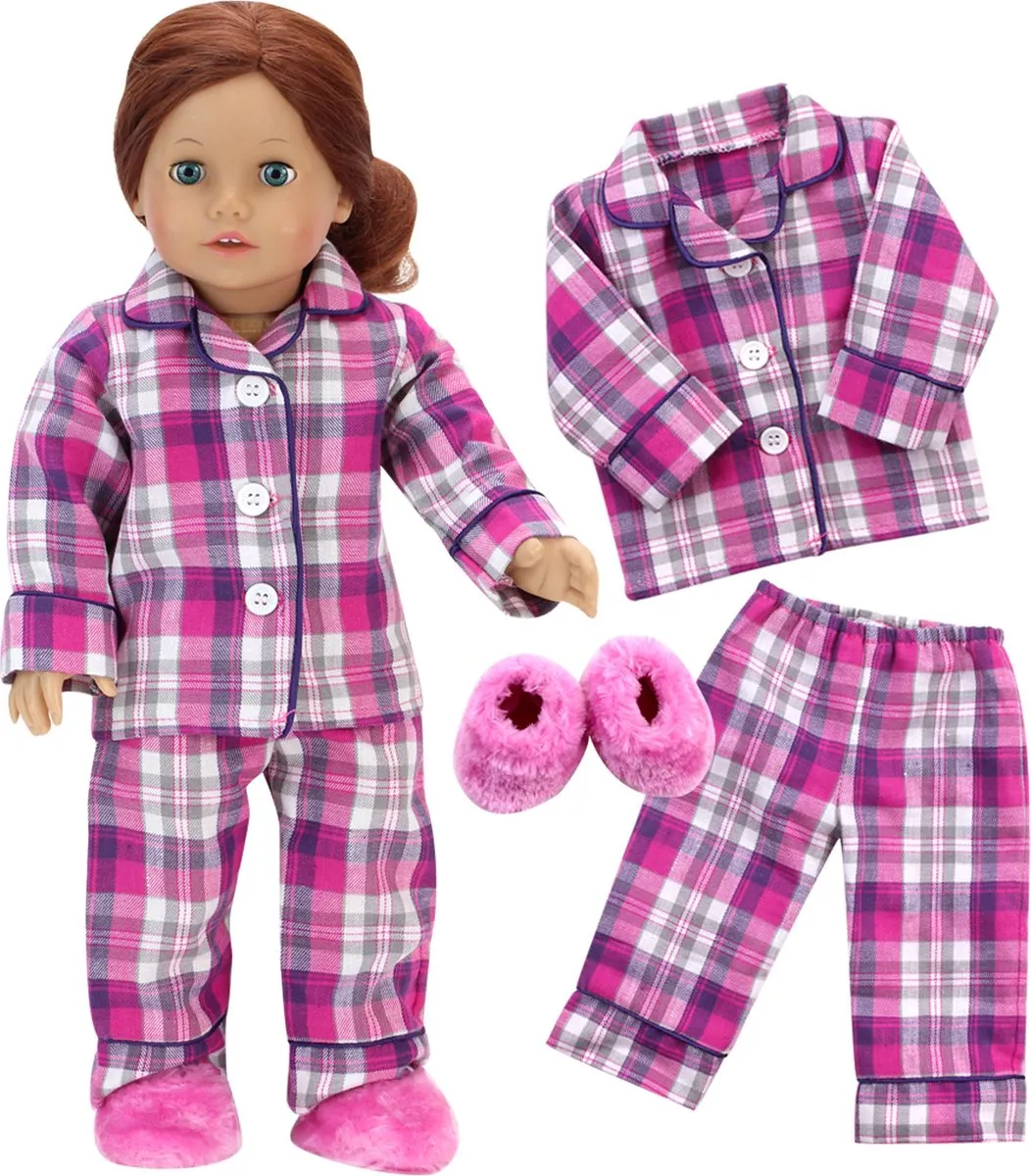 Sophia's by Teamson Kids Poppenkledingset DRFPJ-PK-UPC - Roze/Flanel