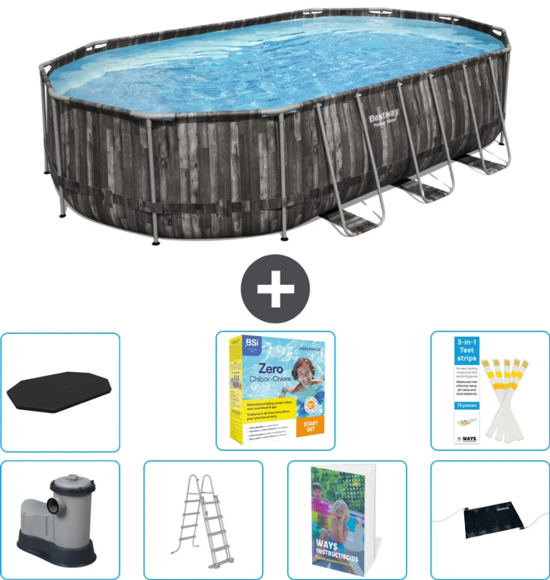 Bestway Ovaal Power Steel Zwembad 610x366x122cm