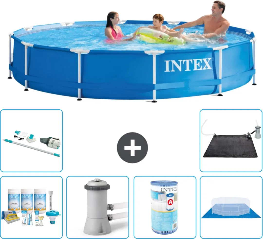 Intex 28210NP-Blauw Rond Frame Zwembad 366x76cm