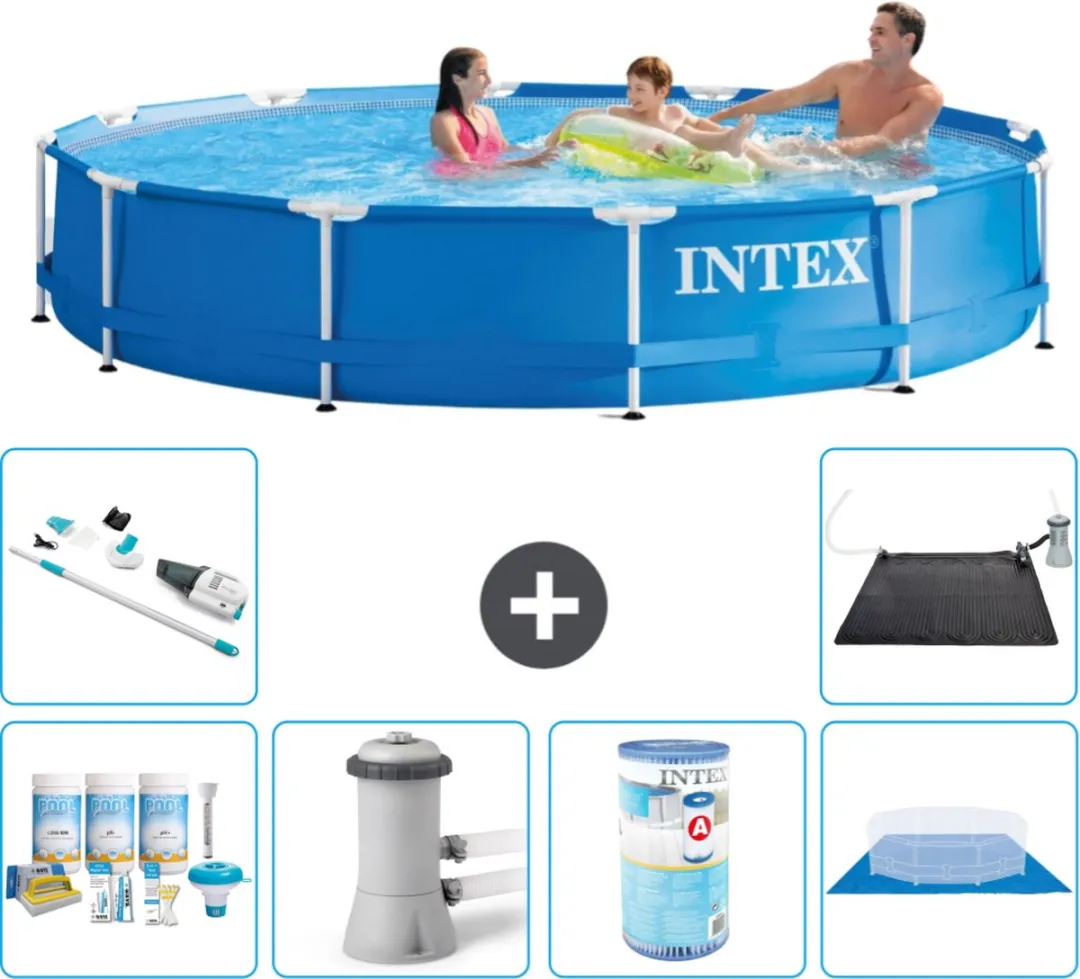 Intex 28210NP-Blauw Rond Frame Zwembad 366x76cm - Blauw