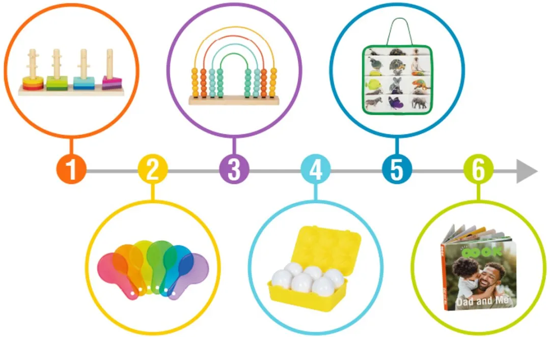 Tooky Toy Montessori Speelgoedbox 44-delig - Multicolor