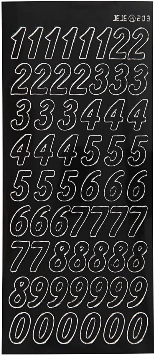 Creativ Company Creotime Stickers Grote Cijfers 10x23cm - Zwart