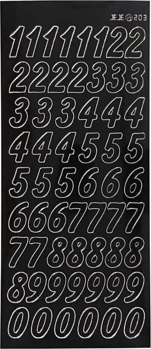 Creativ Company Creotime Stickers Grote Cijfers 10x23cm - Zwart