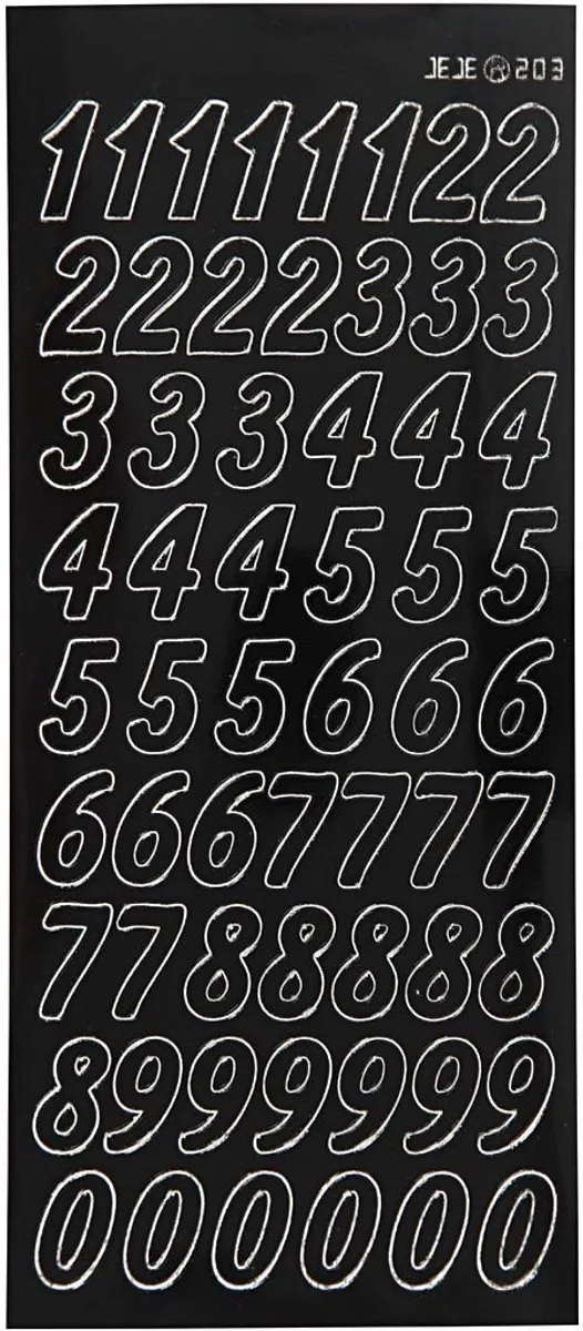 Creativ Company Creotime Stickers Grote Cijfers 10x23cm - Zwart