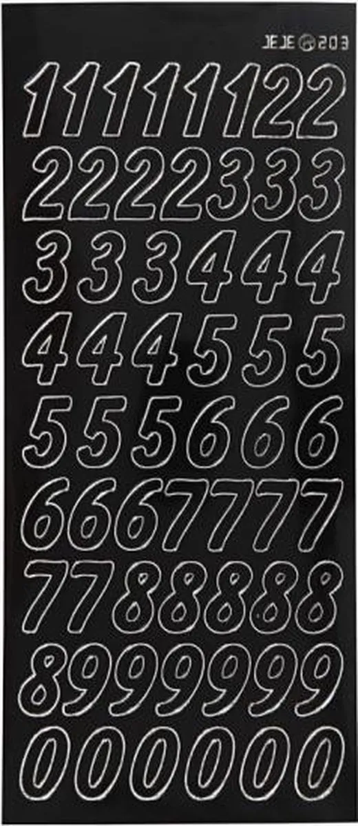 Creativ Company Creotime Stickers Grote Cijfers 10x23cm - Zwart
