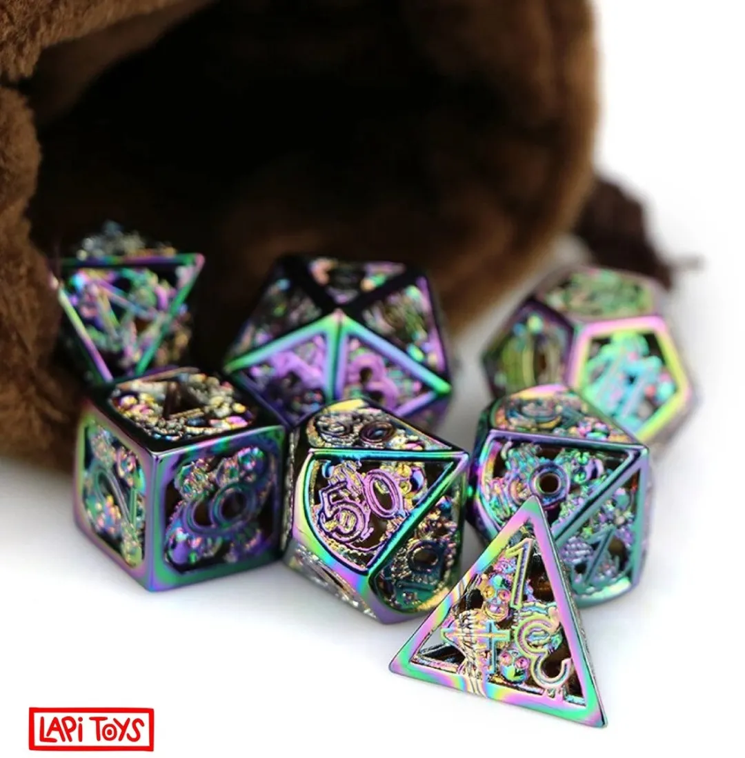 Lapi Toys Regenboog D&D Polydice - 7 Stuks - Metaal