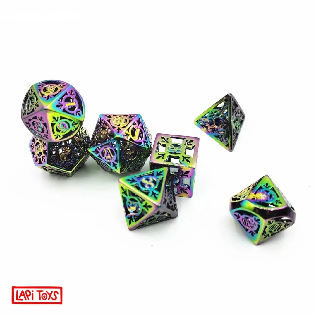 Lapi Toys Regenboog D&D Polydice - 7 Stuks - Metaal