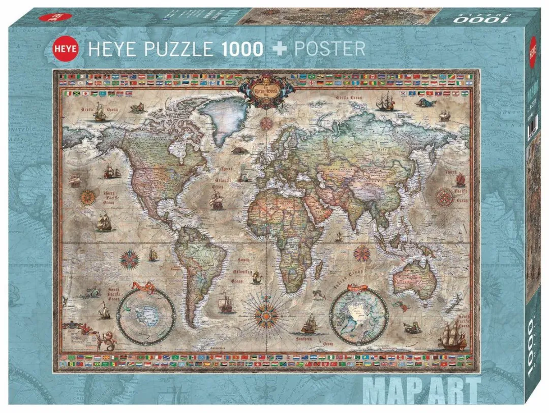 Heye Retro World Puzzel 1000 Stuks - Multicolor