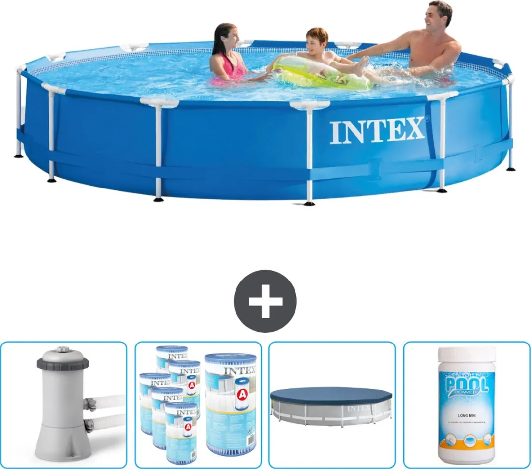 Intex 28212GN-Blauw Rond Frame Zwembad 366x76cm