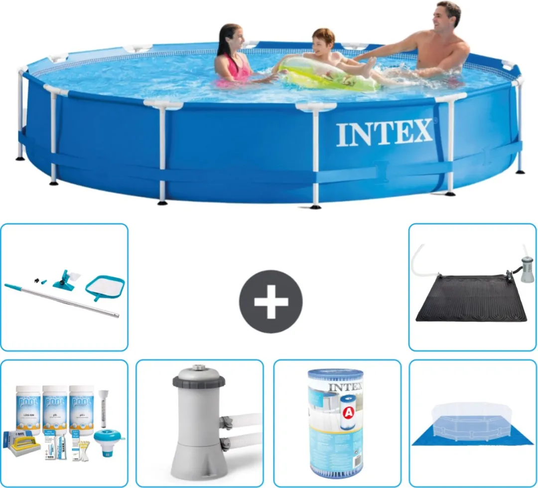 Intex 28210NP-Blauw Rond Frame Zwembad 366x76cm