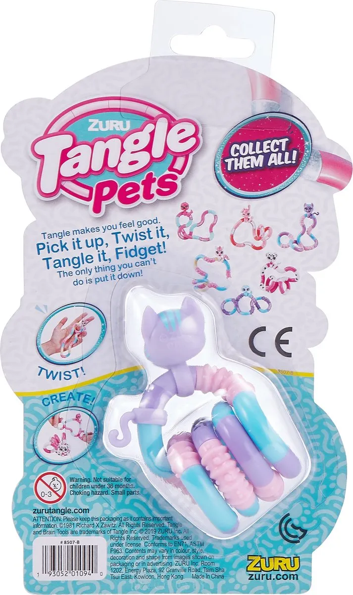Tangle Junior Metallic Paars / Puppy / Fuzzies Oranje - 3 Stuks