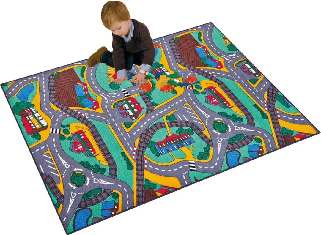Paradiso Toys Stratenplan Verkeerskleed 95x133cm