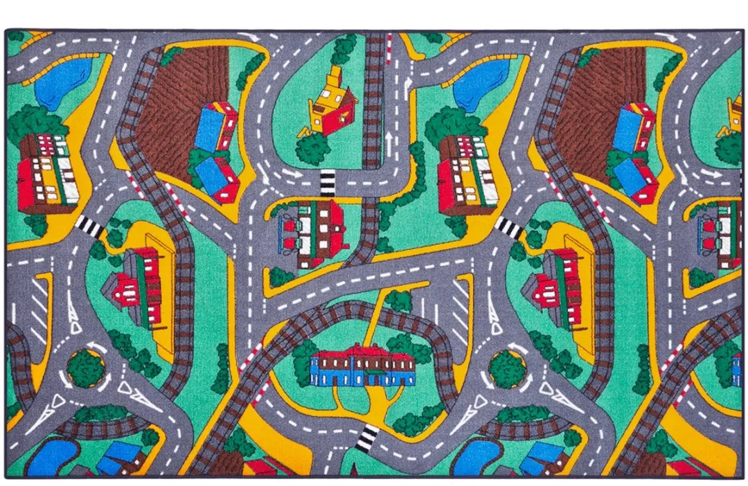 Paradiso Toys Stratenplan Verkeerskleed 95x133cm - Multicolor