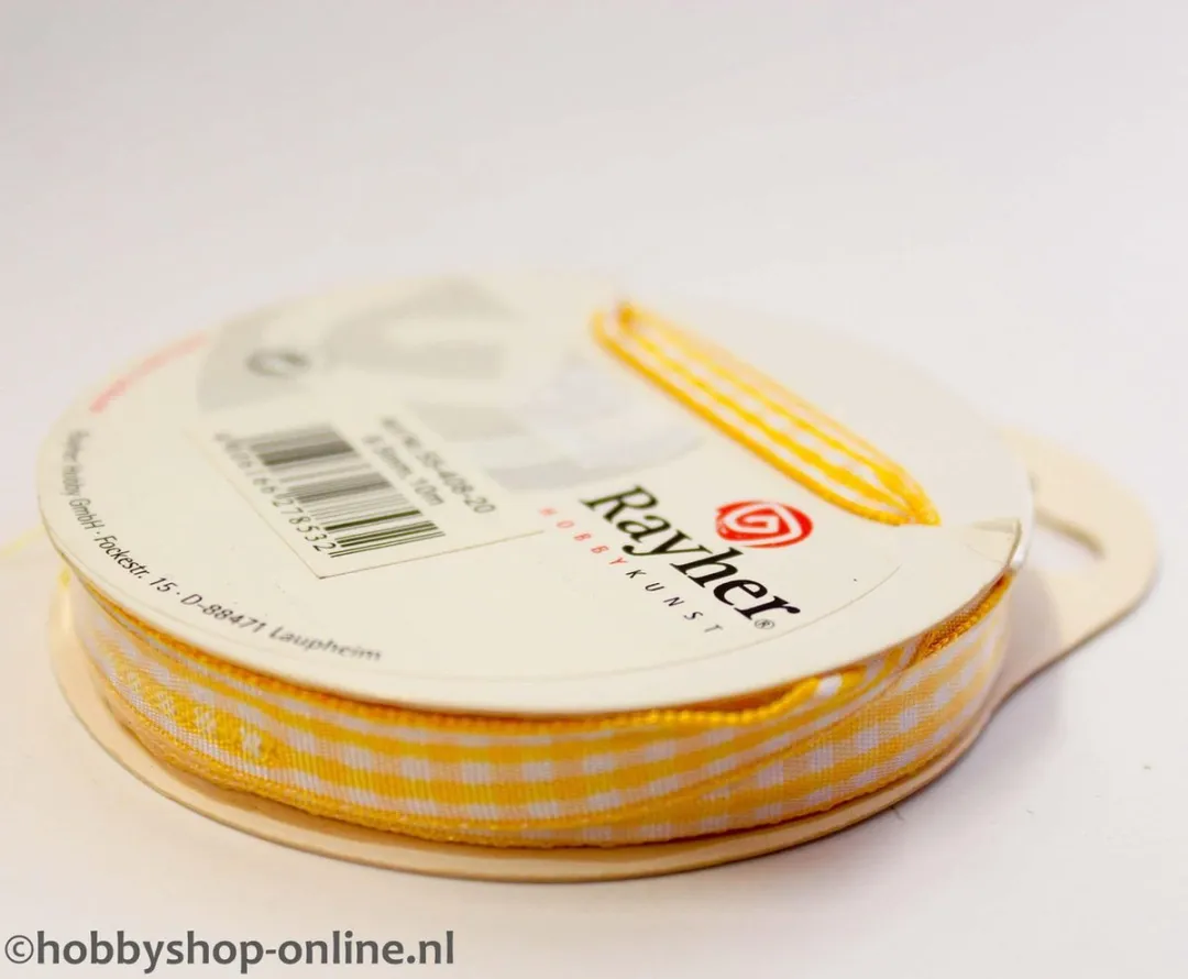 RAYHER Ruitenlint 9,5mm Geel 10m