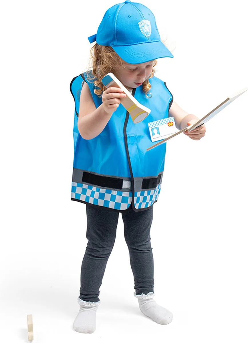 BIGJIGS Politie Verkleedkostuum M - Blauw