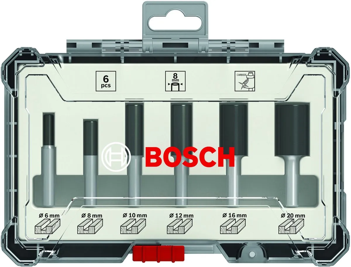 Bosch 2607017467 Frezenset - 6-delig - 1/4" Rechte schacht