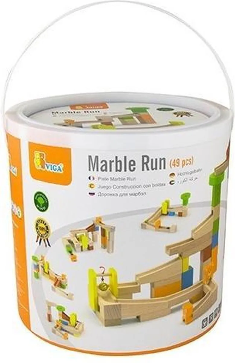 Viga Toys Knikkerbaan Bouwpakket 49-delig - Multicolor