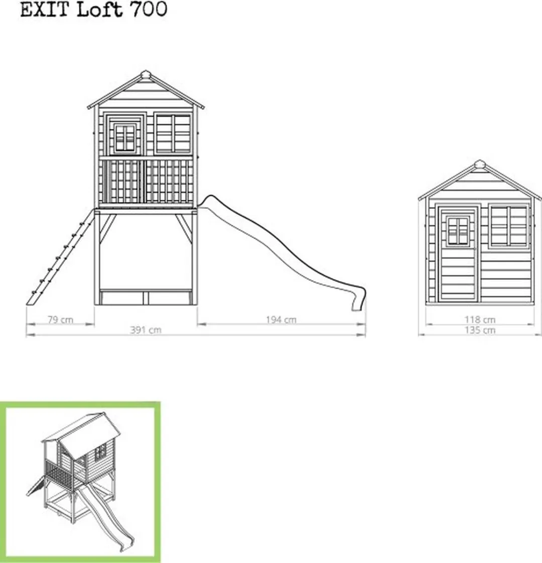 EXIT Toys Loft 700 Houten Speelhuis - Rood
