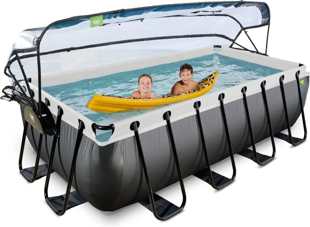 EXIT Toys Zwembad 400x200x100cm - 7020L - Zwart