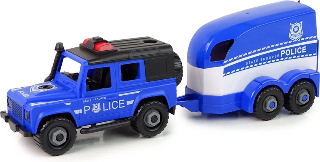 Lean Toys Politie Terreinwagen met Trailer Multikleur