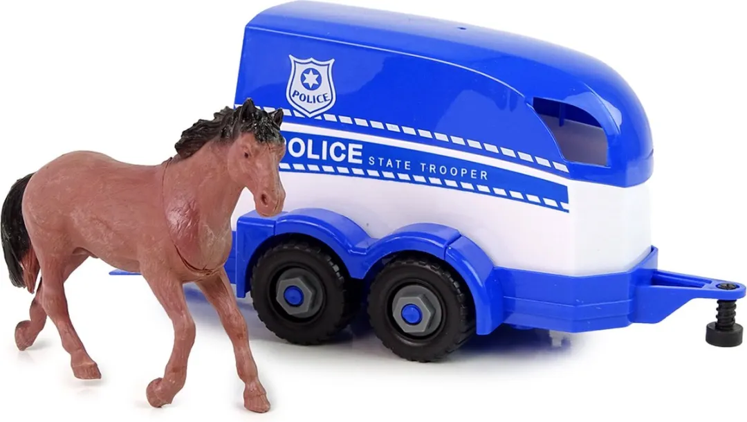 Lean Toys Politie Terreinwagen met Trailer Multikleur