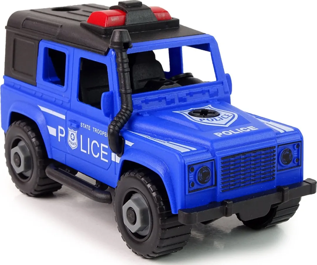 Lean Toys Politie Terreinwagen met Trailer Multikleur