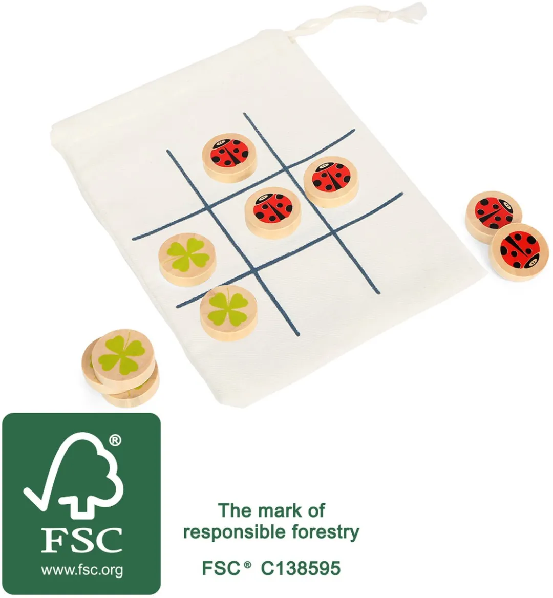 Small Foot Tic Tac Toe Reisgame - 2 Spelers
