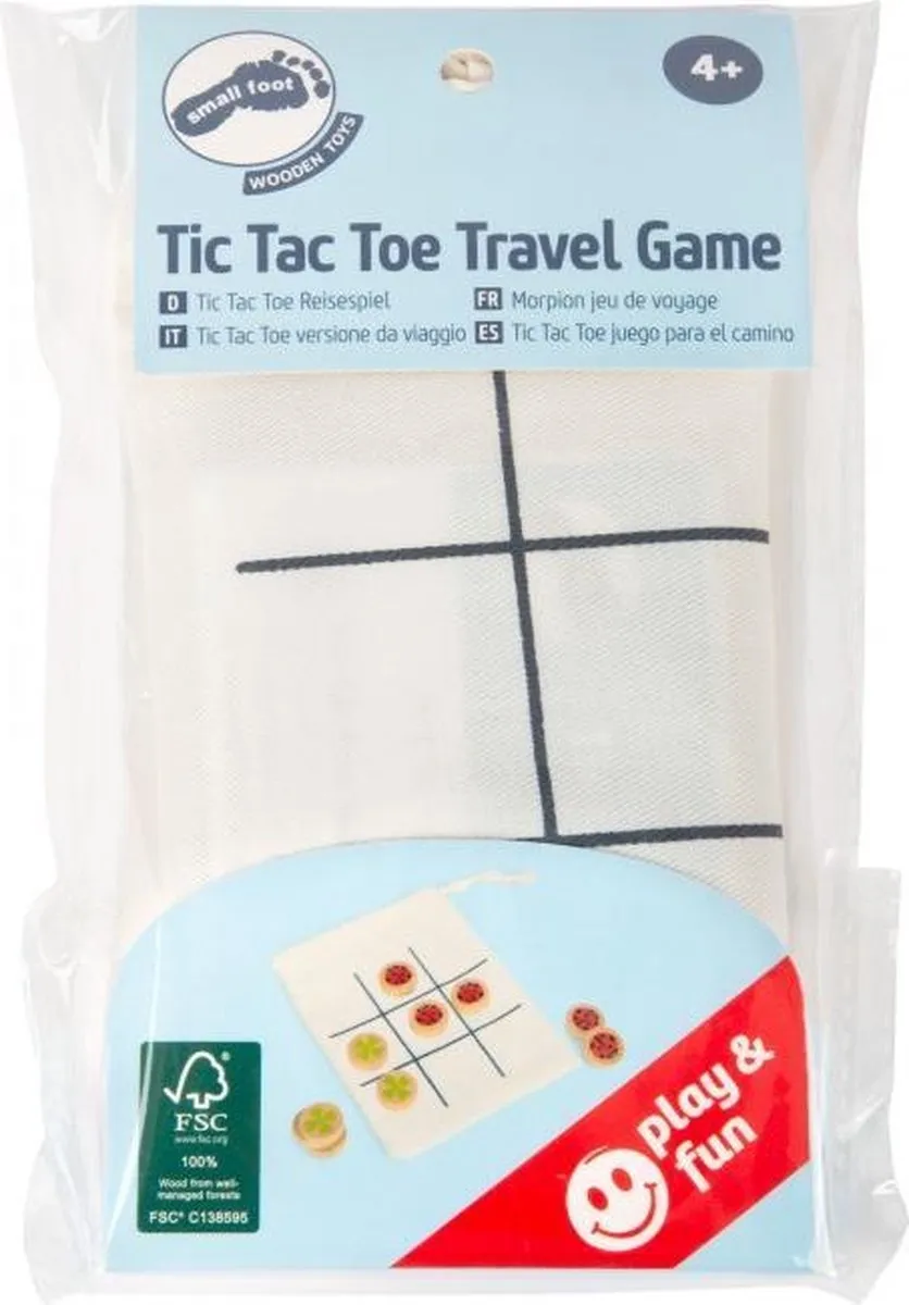 Small Foot Tic Tac Toe Reisgame - 2 Spelers
