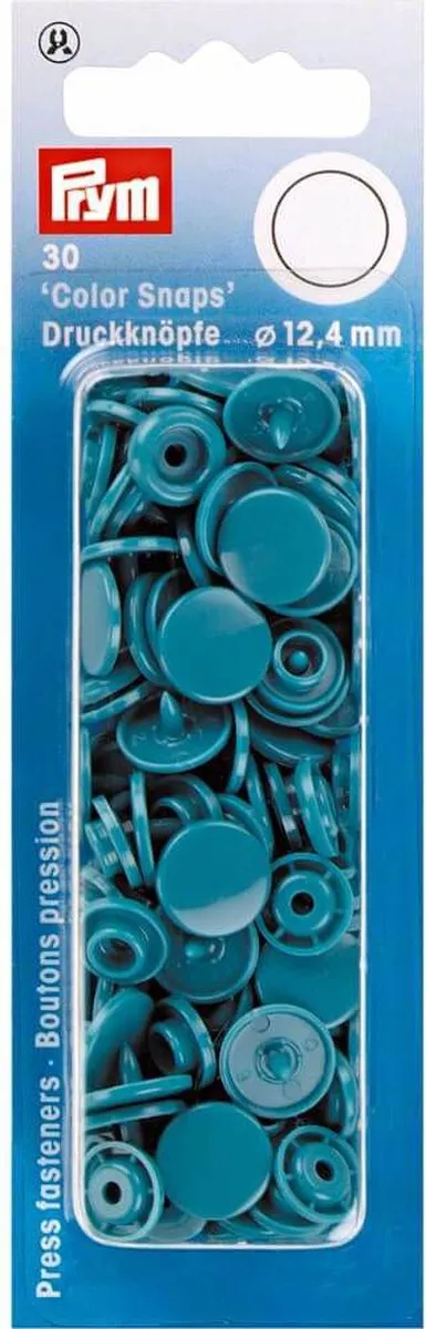 Prym Drukknoop ColorSnaps 12,4mm Donkerturkoois - 30 Stuks - afbeelding 6 van 6